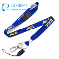 Free sample cheap custom polyester adjustable silk screen printed lanyard for football team